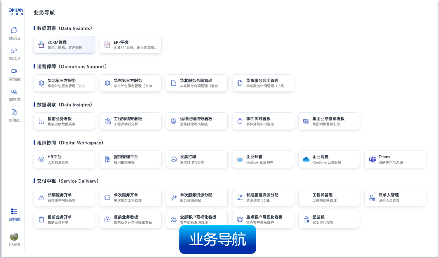 小蓝平台总览界面